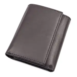 Portefeuille tripliable anti RFID pour hommes, en cuir, Slim et Simple, porte-cartes de crédit, vente en gros, collection 2020