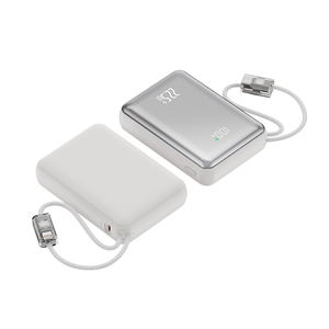 10000mAh Mini Power Bank with Built-in Braided Type-<b>C</b> Cables, 22.5W Fast <b>Charging</b> Electroplated Finish Portable Charger - Product Image 4
