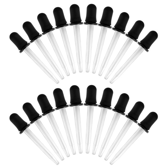 Plastic Transfer Pipettes Eye Droppers for Lab Science Art Essential Oil with Silicone Bulb