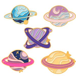 En gros, accessoires personnalisés : badges, épingles de col pour uniformes et articles en métal, motifs planètes, étoiles, galaxie, violet, rose - Product Image 6