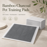 Tapis d'apprentissage jetables en charbon de bambou pour chiots, matériau PE, super absorbants, anti-odeurs, imperméables, pour animaux de compagnie, en vrac, OEM