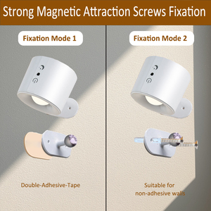 Rechargeable 3 Color Temperature LED Wall Light 360 Rotate Magnetic <b>Wireless</b> Bedroom Reading for Home - Product Image 2