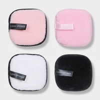 Éponge démaquillante réutilisable en microfibre, carrée, douce, pour le nettoyage du visage, à faire mousser avec de l'eau, lavable, lingette effaçante pour le visage