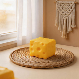 Bloc de fromage réaliste anti-stress, jouet de farce en TPR durable non comestible pour amis de 14 ans et plus, stock disponible - Product Image 1