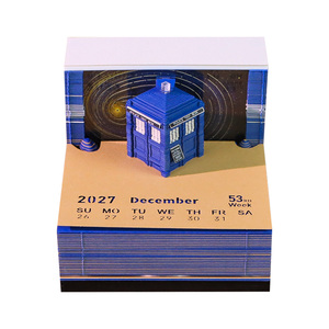 ตู้โทรศัพท์ตำรวจ TARDIS 2027 สีฟ้า กล่องโทรศัพท์กาแล็กซี่จักรวาล โมเดลจิ๋ว ไดโอรามา ชุดโน้ต สมุดโน้ตไซไฟ 3 มิติ - Product Image 2