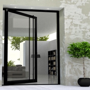 <strong>New</strong> Modern Wrought Steel Front Door Swing Single Aluminum Full View Glass Pivot Metal Iron Entry Doors for House Exterior <strong>Gate</strong> - Product Image 6