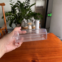 Boîte de rangement alimentaire en plastique PET transparente jetable, rectangulaire, avec séparateur, 2 compartiments, pour fruits secs, noix, bonbons, pâtisserie