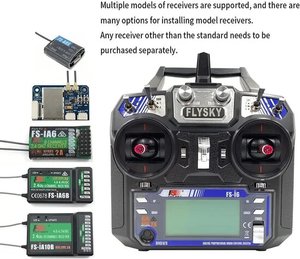Émetteur RC 6CH avec récepteur FS-iA6, écran LCD, pour UAV, voiture RC FPV, avion, télécommande à voilure fixe - Product Image 2