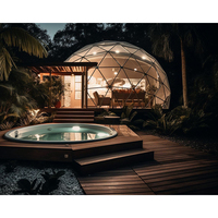 Tenda Outdoor Igloo Glamping Liburan Tahan Air PVC Dome Igloo Hotel Tenda Glamping Rumah Geodesik untuk Luar Ruangan dengan Kamar Mandi