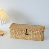Nouvel Arrivage : Panier de Rangement Vintage en Jonc de Mer Tressé pour Cuisine, Organisateur en Osier Écologique Fait Main pour Cosmétiques, Articles Divers et Aliments