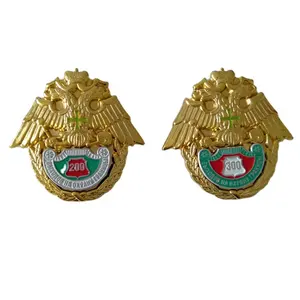 Wholesale Gold Plated Official Enamel Badges Custom Air Corps Berets Hat Badge with Screw Russia Force Metal Lapel Pin Badge