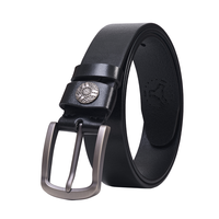 Ceinture pour homme Titancore, en cuir véritable monocouche durable, finition huilée, boucle en alliage solide, longueur réglable 4 cm, formelle