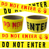 Bannière de signalisation d'Halloween EONBON, ruban de décoration pour maison hantée, ruban de précaution pour fête sur le thème des zombies, fête d'Halloween