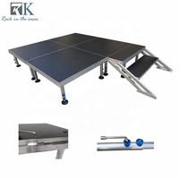 Scène de spectacle mobile en aluminium à 4 pieds, durable, portable, pour événements extérieurs et spectacles musicaux