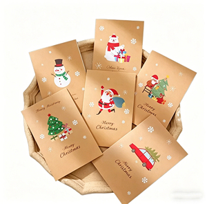 Cartes <span class=keywords><strong>de</strong></span> vœux <span class=keywords><strong>de</strong></span> Noël personnalisées avec logo, imprimées offset sur papier d'art, reliure parfaite, stock en vrac disponible - Product Image 1