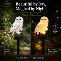 Lampe solaire décorative de jardin, mignonne, en résine, en forme d'animal, lampes solaires pour pelouse, LED, étanches, lampe solaire de jardin en forme de hibou