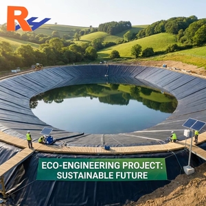 Bâche géomembrane HDPE noire écologique pour bassin, grande taille, 45 mil - Product Image 1