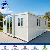 Maison conteneur préfabriquée extensible conforme aux normes australiennes REACH RoHS, 40 pieds, 30 pieds, 20 pieds, 2, 3 ou 4 chambres, maison mobile pliable, cabane