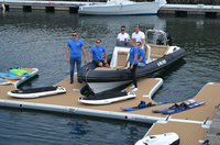 Drop Stitch Matériau antidérapant en grain de bois Ponton flottant Plate-forme de jet ski gonflable Jetski E Dock