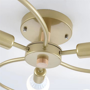 Nhà Máy Hiện Đại Bắc Âu Vàng Thủy Tinh Bóng Đèn LED Trần Đèn Sắt Trần Ánh Sáng Cho Phòng Ngủ Phòng Khách Trang Chủ Trang Trí - Product Image 5