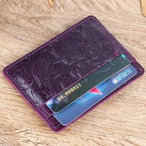 男性用高品質本革ビンテージカジュアルビジネスクレジットカードホルダー2インチ厚さ10mm以下 - Product Image 6