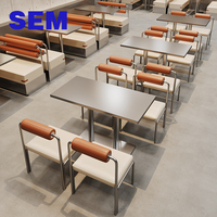 Ensemble de table et chaises de restaurant en acier inoxydable SEM pour restaurant occidental, café, mobilier de restaurant