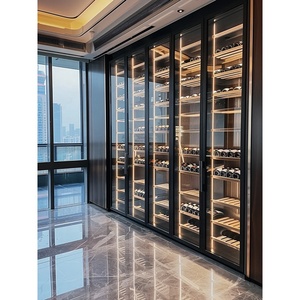 Customized <b>Led</b> <b>Lighting</b> High-end Living Room Home <b>Bar</b> Glass Showcase Stainless Steel Wine Cabinet Non-standard Wine - Product Image 2