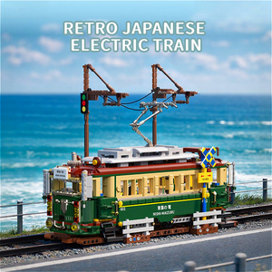 Huiji H1018 2026 NUOVO MOC City Vintage <span class=keywords><strong>Tram</strong></span> Street Scene Modello Scena di Strada Fai da Te Giocattoli Educativi Regalo di Compleanno per Ragazza Set di Costruzioni - Product Image 2