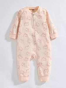 Ropa de bebé para niñas y niños pequeños, mono de bebé con <span class=keywords><strong>cremallera</strong></span>, cuello de béisbol, peleles de algodón orgánico para bebés - Product Image 2