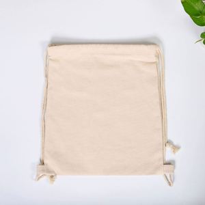 Sac en corde de coton écologique pour sublimation, cadeaux promotionnels, utilisation extérieure, cordon de serrage, logo personnalisé, en stock - Product Image 3