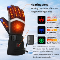Gants de ski chauffants en nylon à doigts séparés, imperméables, les plus chauds, en gros, personnalisés, avec batterie rechargeable, pour l'hiver, le snowboard