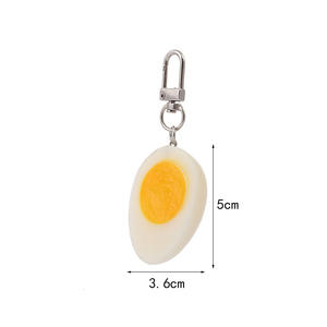 Lindo llavero de PVC con forma de huevo cocido, colgante de comida deliciosa, adorno para mochila, dijes colgantes, colgante de personalidad para bolso - Product Image 4