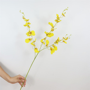 IFG nouveau design 3 Branches Orange brûlé <span class=keywords><strong>orchidée</strong></span> <span class=keywords><strong>Oncidium</strong></span> artificielle pour l'arrangement de mariage - Product Image 5