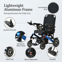 Équipement de thérapie de réadaptation, fauteuil roulant électrique pliable pour adultes avec éclairage