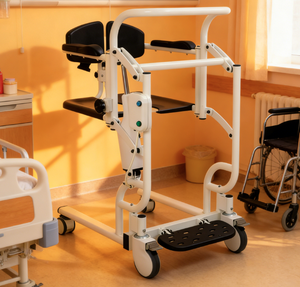 Toptan Ev Tipi Tıbbi Cihazlar Taşınabilir Elektrikli Tekerlekli Sandalye Tuvalet Taşıma Tekerleği Hasta Transfer Asansörü Komodin Sandalye 120kg Kapasiteli - Product Image 1