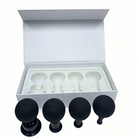 Ventouses de massage en silicone noir personnalisées en gros pour thérapie par ventouses faciales et corporelles, anti-cellulite