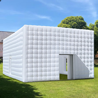 Tente de discothèque gonflable personnalisée commerciale, tente cube gonflable en PVC, club gonflable avec lumières pour les événements festifs