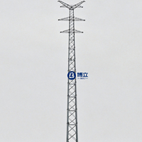 Structure de tour de ligne de transmission en treillis d'acier Q235B/Q355B, équipement de distribution d'énergie électrique en tube d'acier galvanisé