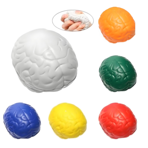 人気沸騰中 カラフルPU脳型スクイーズストレスボール カスタムロゴ スローライジング フィジェットボール 不安解消 販促ギフト - Product Image 2