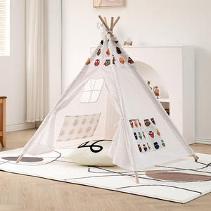 <span class=keywords><strong>Tenda</strong></span> per bambini in <span class=keywords><strong>lino</strong></span> di cotone in legno massiccio, pieghevole e facile da riporre la <span class=keywords><strong>tenda</strong></span> triangolare per bambini, più stili e colori - Product Image 5