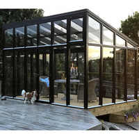 Kit de véranda en verre pour l'extérieur, pour l'aménagement de patio et la création de serre de jardin saisonnière, avec kits d'extérieur pour projets de jardinières extérieures