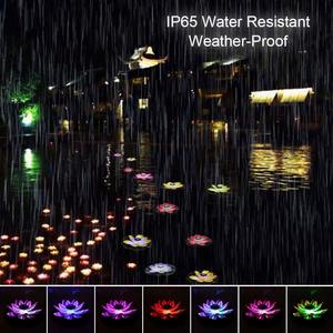 Lámpara Solar Flotante con Forma de Flor de Loto, Flor Artificial, Lirio de Agua, Micro Paisaje, Luz LED Solar, Decoración para Jardín y Piscina, Lámpara Nocturna de Loto - Product Image 4