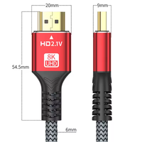 Câble vidéo tressé mâle-mâle HDTV 2.1 48 Gbit/s 8K 60Hz HDR Effet 3D pour ordinateur, projecteur et home cinéma