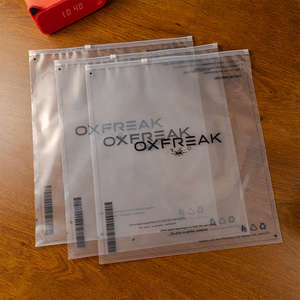 Túi zip phẳng tái sử dụng bằng nhựa polyethylene trong suốt có lớp niêm phong an toàn dùng để đóng gói quần áo và thiết bị điện tử, in ấn bằng phương pháp in lưới. - Product Image 1