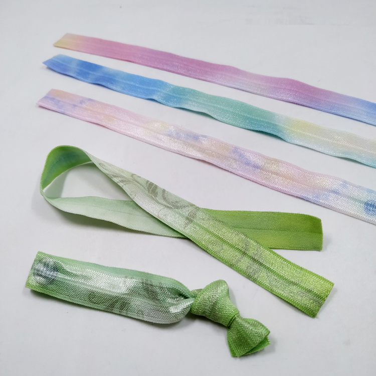 Sublimation custom logo elastic knot rope ceiling tie hairband green nautical rope knot hair band