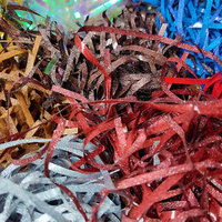 Papier de raphia pailleté pour remplir les boîtes cadeaux - Matériel de remplissage décoratif multicolore pour l'emballage de cadeaux d'anniversaire, de Noël et de fêtes