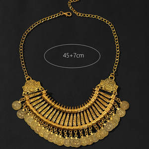 Collar de moneda con flecos bohemios, gargantilla de playa de plata Vintage a la moda gitana, collar llamativo con babero y borlas para mujer - Product Image 4