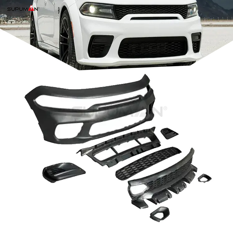 Dodge Charger Bumper Cover Front Bumper Fog Light Hole Cover Set For 2011-2014  Dodge Charger - Black Plastic, Pair (Replaces 68092570AA/71AA) 2011-2014  Charger Bumper Cover