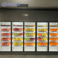 Betrouwbare industriële koelcel met glazen deur, driedubbel glas, walk-in koelkast voor diepvriesproducten en fruit