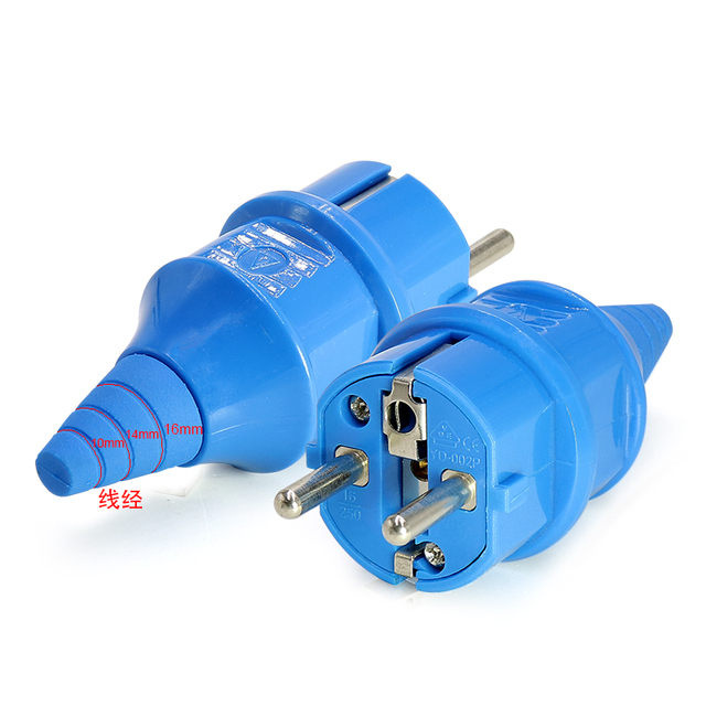Hot Sale French 2-Pin Rewireable Plug EU European Standard Industrial Waterproof Power Plug 16A 250V